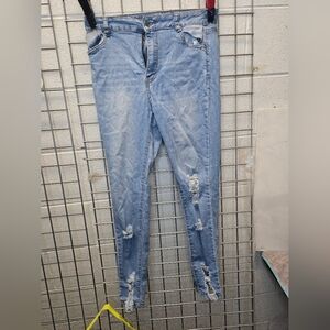 Trendy Light Blue Women's Skinny Jeans